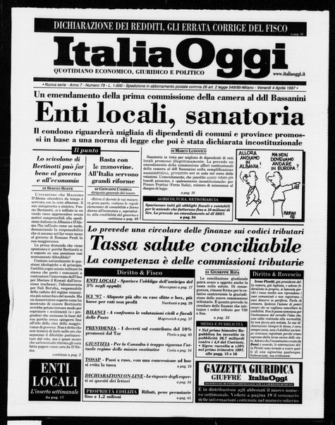 Italia oggi : quotidiano di economia finanza e politica